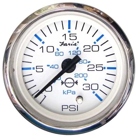 Faria Beede Instruments Chesapeake White SS 2" Water Pressure Gauge - 30 PSI 13812